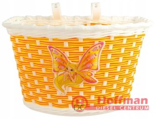 Kosz rowerowy przedni M-Wave Koszyk do przodu żółty motyl żółty