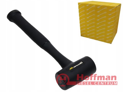 Młotek gumowy czarny lity 900 g trzonek z włókna szklanego Waryński