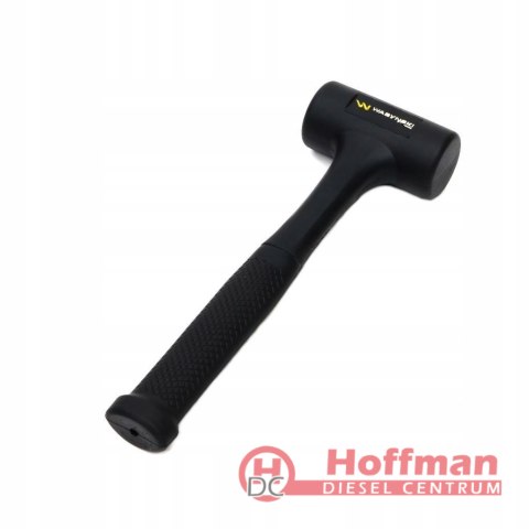 Młotek gumowy czarny lity 900 g trzonek z włókna szklanego Waryński