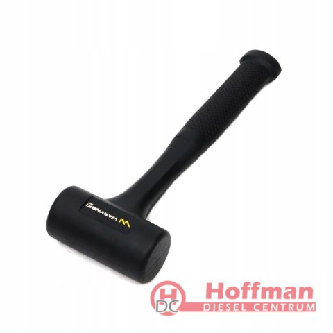 Młotek gumowy czarny lity 900 g trzonek z włókna szklanego Waryński