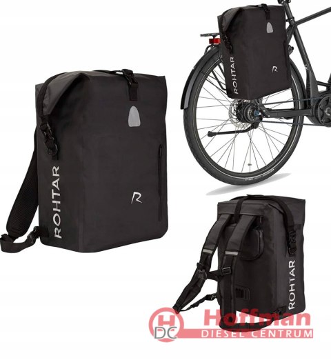 SAKWA ROWEROWA UNIWERSALNA ROHTAR 25l CZARNA wodoszczelna