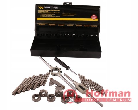 Zestaw narzynek i gwintowników ze stali HSS M3-M12 32 el Waryński [WMG032]