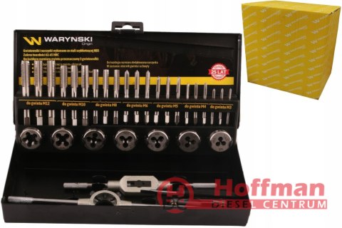 Zestaw narzynek i gwintowników ze stali HSS M3-M12 32 el Waryński [WMG032]