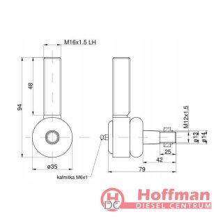 Końcówka drążka przegub lewy C-328 z nakrętką i kalamitką