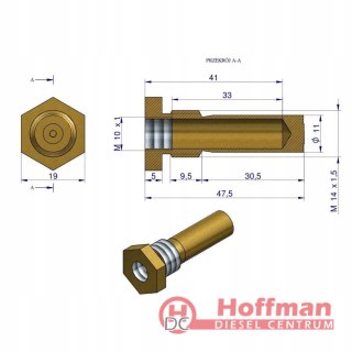 Końcówka dwuwskaźnika mosiężna (temperatury wody) C-330/360
