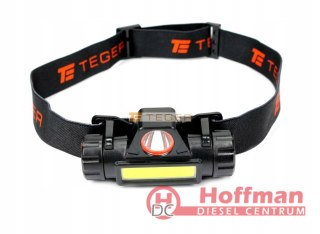 Latarka czołówka LED COB 200 Lm ładowana USB Teger