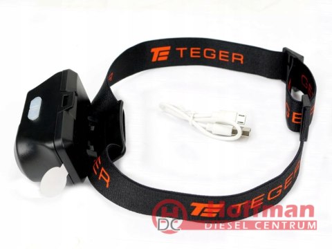 Latarka lampka czołówka LED COB 200 Lm z czujnikiem ruchu Teger