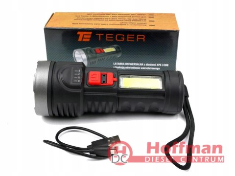 Latarka uniwersalna obudowa z ABS diody LED XPE COB 250 lm z funkcją warszt