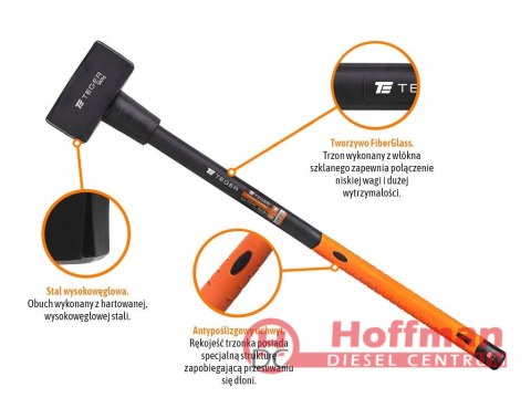 Młotek młot kamieniarski wyburzeniowy dwukierunkowy fiberglass 5kg TEGER