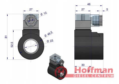 CEWKA DO ROZDZIELACZA Voima V-6-CEW-12V ELEKTROZAWÓR CETOP 3 NG6 50L