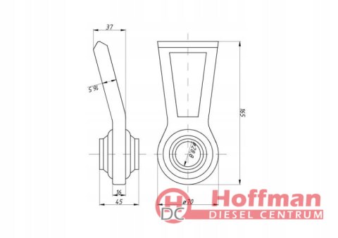 Główka końcówka cięgła dolnego belki Ursus do spawania Rolmar