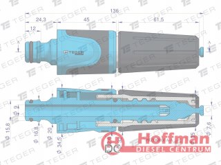 Końcówka ogrodowa natryskowa regulowana / TEGER TEGER T-O-NPN001 o