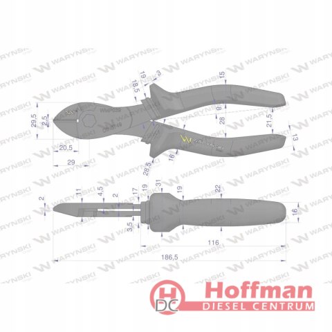 SZCZYPCE OBCINACZKI DO KABLI WARYŃSKI 180mm