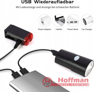 Oświetlenie lampki rowerowe Lifebee akumulator usb