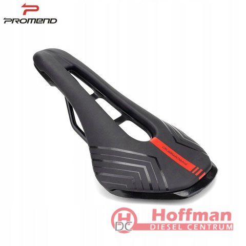 Siodło rowerowe PROMEND SD-562 czarno czerwone szsowe kolarskie otwór